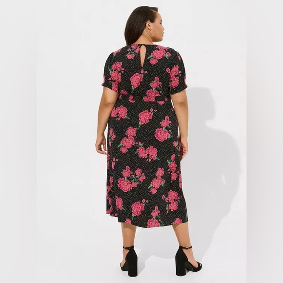 NWT TORRID Tea Length Stretch Challis Sweetheart A-line Dress - Picture 2 of 7